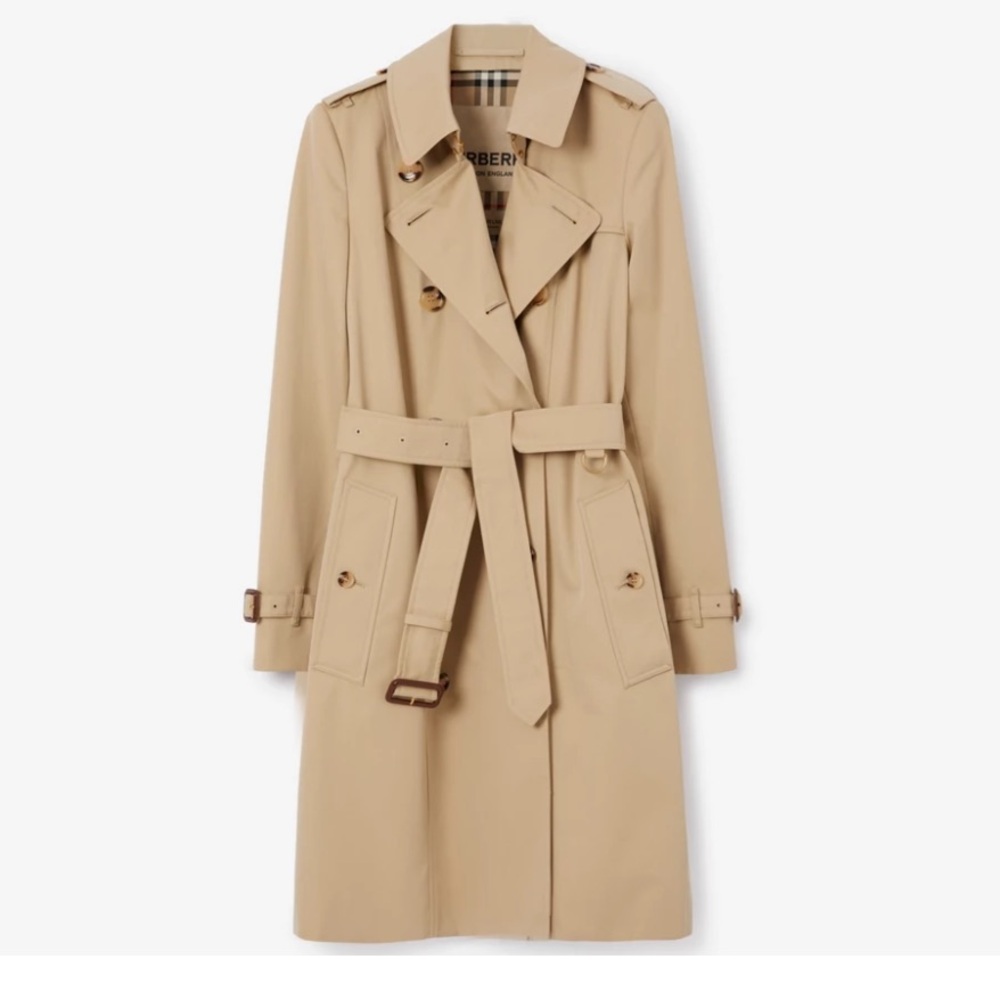 RARE VINTAGE Classic Burberry trench Sz 6-8 custom altered mid length exquisite - Picture 4 of 10
